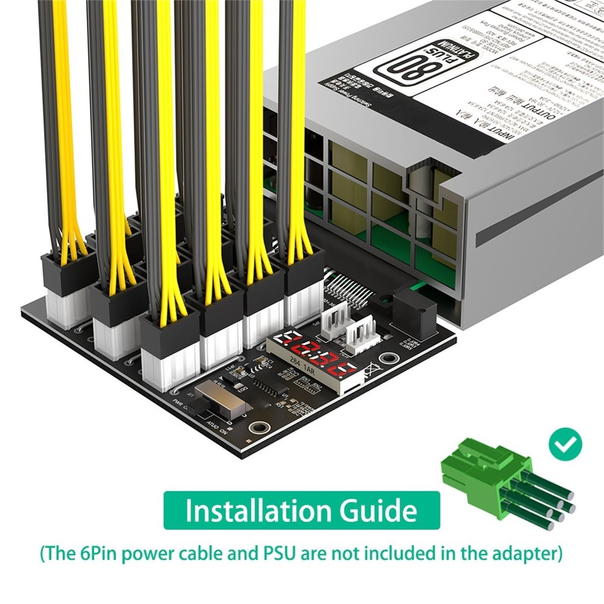 2400W Server Psu Breakout Board - Sinkronisasi Papan Breakout Konektor PCIe 6Pin