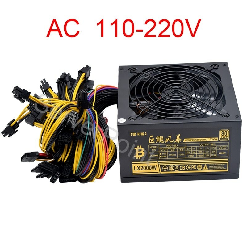2000W Atx Mining Power Supply - Untuk AC110-220v ATX Pc 2000W Power