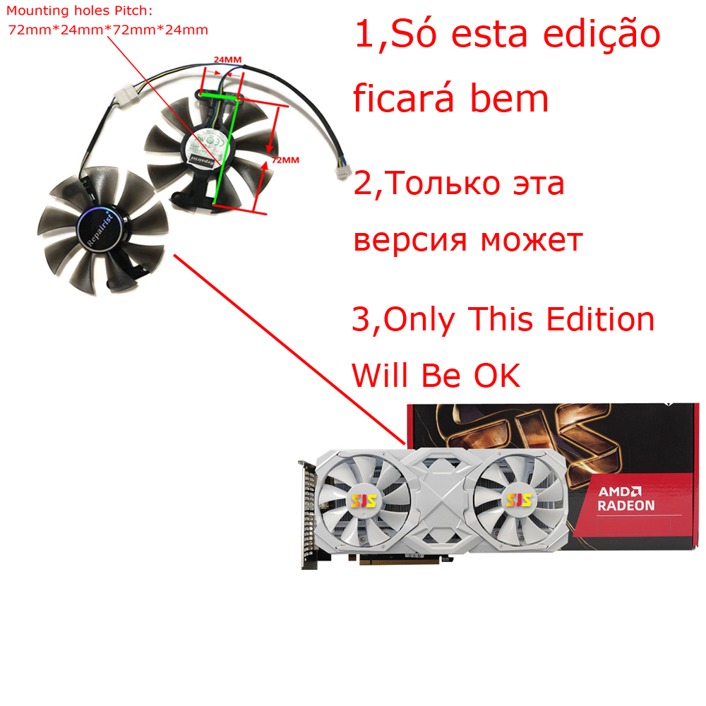 2 buah/set, kipas kartu Video, - Rx 580 8Gb 2048Sp Gpu ulasan dan harga